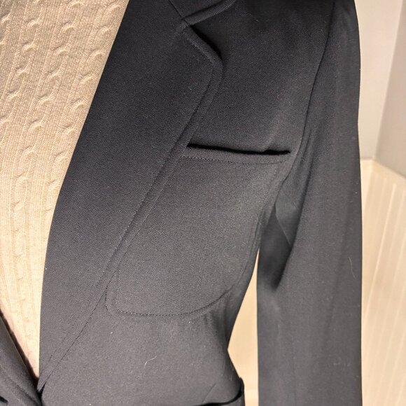 YSL RIVE GAUCHE VINTAGE BLACK GABERDINE BLAZER 1990's size 38 - Picture 8 of 11